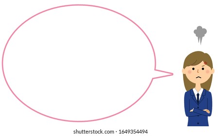 Angry student speech bubble illustration.
