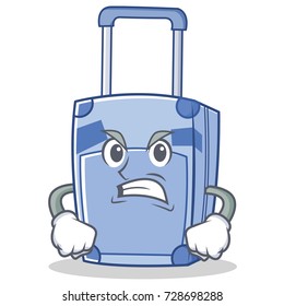 Angry suitcase character cartoon style