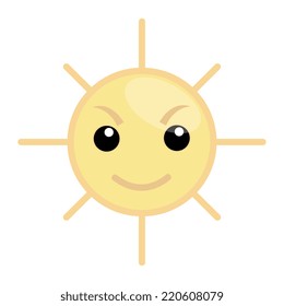 Angry Sun Cartoon Vector