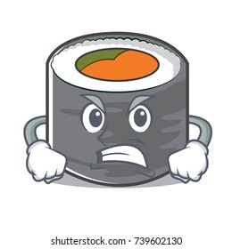 Angry sushi cartoon character style