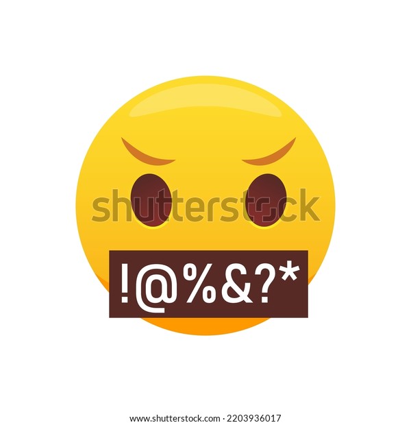 Vektor Stok Angry Swearing Emoji Emoticon Swear Words Tanpa Royalti 2203936017 Shutterstock