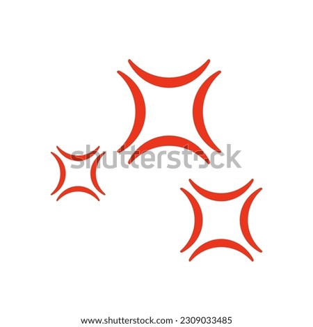 Angry symbol icon on light background. Hate emotion symbol. Anger emotion expression. Hand drawn style. Flat design. Vector illustration.