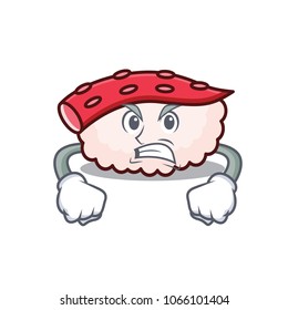 Angry tako sushi mascot cartoon
