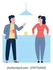Angry talk icon. Home trouble. Family argue