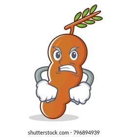Angry tamarind mascot cartoon style