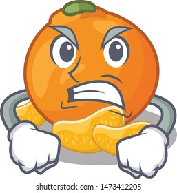 Angry tangerine with in the mascot shape