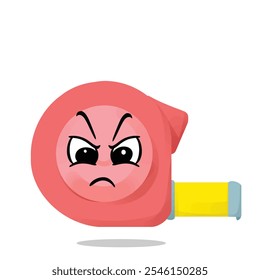 angry tape measure mascot character illustration. cute and playful concept. furniture, tools, woodworking, restoration, repair and carpentry themes