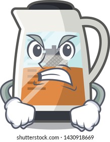 Angry tea maker is served in cartoon bottle