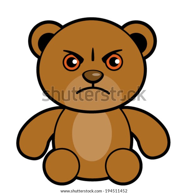 angry teddy bear cartoon