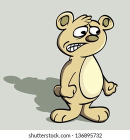 ANGRY. Teddy bear in doodle style
