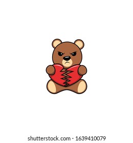 broken heart teddy bear