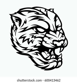 angry tiger cat head logo