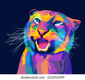 angry tiger colorful illustration eps10