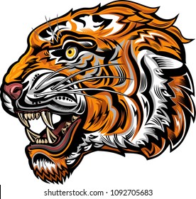 Angry tiger face
