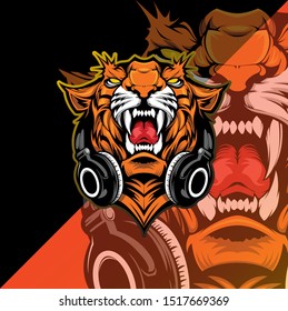 angry tiger face. esport logo mascot.tiger mascot gaming