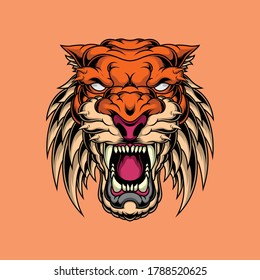 angry tiger face forcommercial use