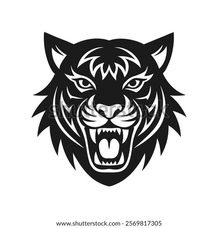 Angry Tiger Face Icon for Bold Design Projects