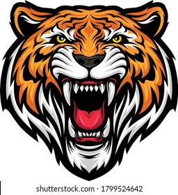 ANGRY TIGER FACE ILLUSTRATION VECTOR DESIGN