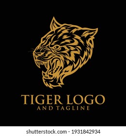 Angry tiger face, isolated on white background, suitable as logo or team mascot. Bengal Tiger. Predator animal. Tiger Mascot Color Logo. Animal Tattoo. Angry animal sports mascot.