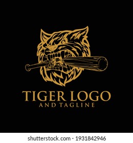 Angry tiger face, isolated on white background, suitable as logo or team mascot. Bengal Tiger. Predator animal. Tiger Mascot Color Logo. Animal Tattoo. Angry animal sports mascot.