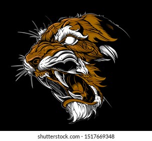 angry tiger face. logo mascot tiger