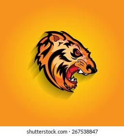Angry Tiger Face Mascot