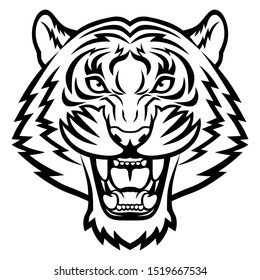 Head Tiger Black Vector Illustration Stock Vector (Royalty Free ...