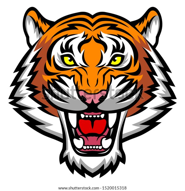 Download Angry Tiger Face This Vector Illustration Stock Vector ...