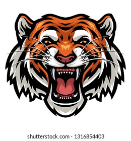 Angry tiger face vector