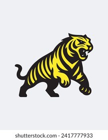 Angry Tiger full body logo