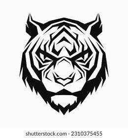 Angry tiger head, face logo. Vector logo template