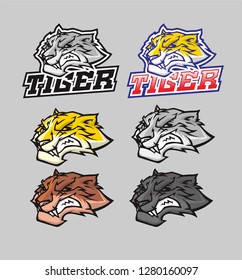 angry tiger head for logo or mascot