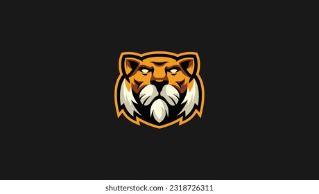 Plantilla de logotipo de cabeza de Tiger enojado