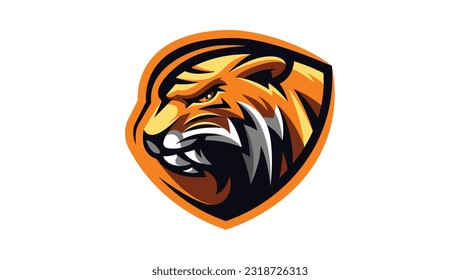 Angry Tiger head logo template