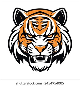 Angry tiger head mascot logo , tiger head vector , Fierce tiger head