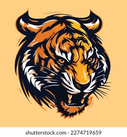 Angry tiger head vector illustration for your company or brand
