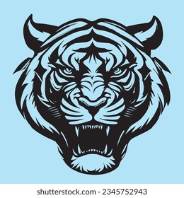 Angry Tiger Head vector illustration