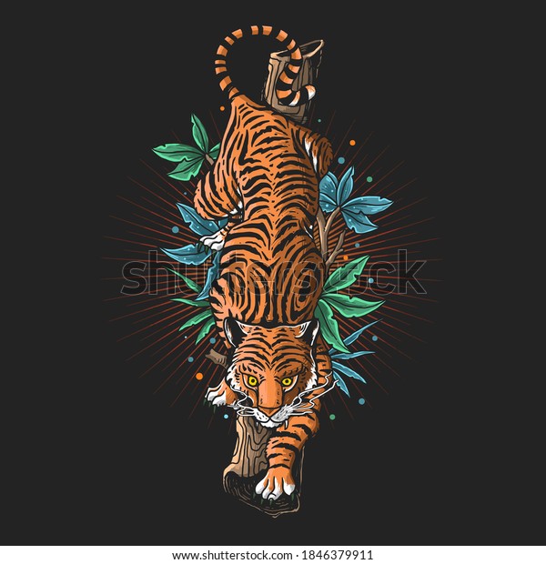 Angry Tiger Illustration Vector Graphic Stock Vector (Royalty Free ...