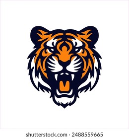 angry tiger illustration vector logo design