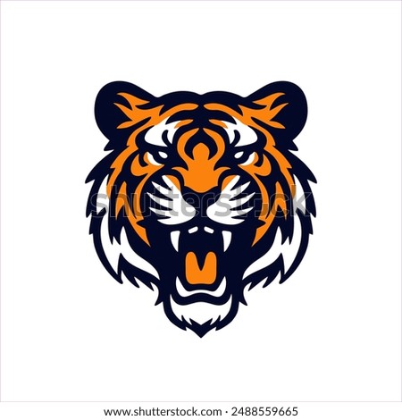 angry tiger illustration vector logo design