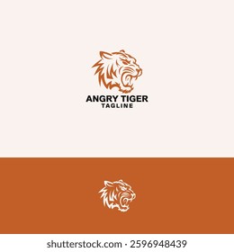 Angry tiger Logo design template