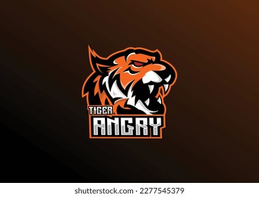 angry tiger logo gaming esport mascot design