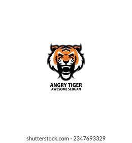 angry tiger logo mascot design 