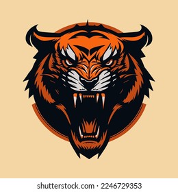 Angry tiger, logo vector art, sticker, tatto