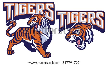angry tiger mascot