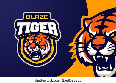 Angry Tiger Mascot Character Logo for Esport Team or Game Tournament