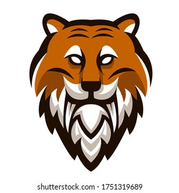 Angry tiger mascot design illustration