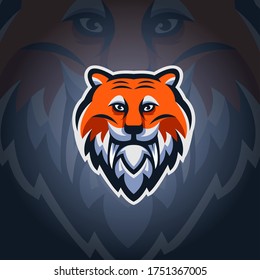 Angry tiger mascot design illustration