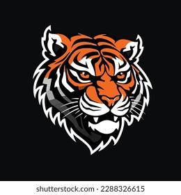 Angry Tiger Mascot, Isolated vector logo illustration