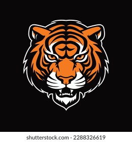 Angry Tiger Mascot, Isolated vector logo illustration